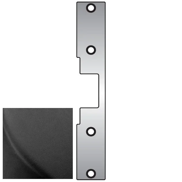 HES Faceplate 9in x 1-3/8in for Cylindrical Latches – BLK Black