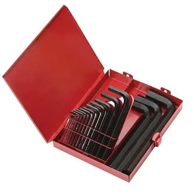 Hex-L Key Set, 18 per set, Hex Tip, Inch, Short Arm