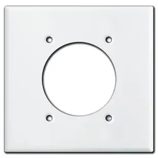 High Amp 4-Wire Range Receptacle Cover Plate, 2.25″ Hole – White