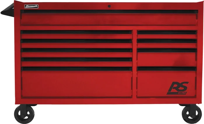 Homak Manufacturing RD04054010 54″ RS Pro 10 Drawer Rolling Cabinet – Red