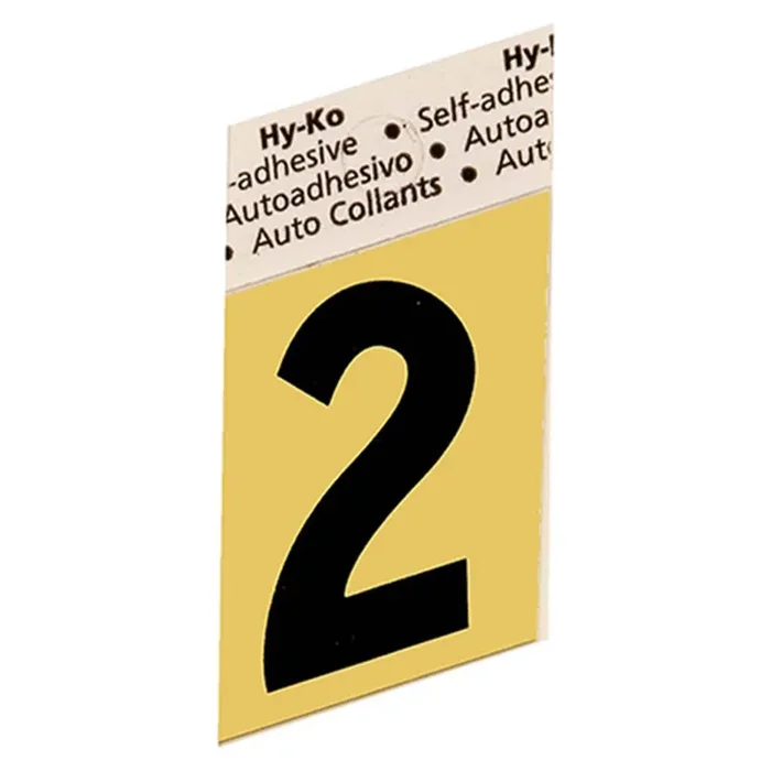 Hy-Ko™ 1.5″ Gold Aluminum Number 2 (10 pcs.)