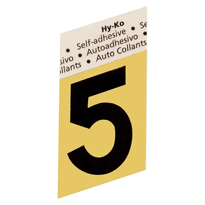 Hy-Ko™ 1.5″ Gold Aluminum Number 5 (10 pcs.)