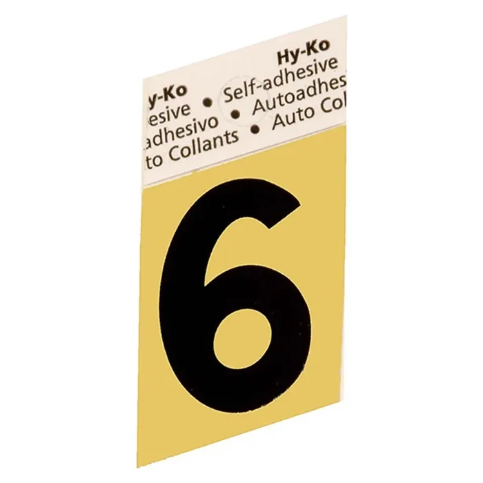 Hy-Ko™ 1.5″ Gold Aluminum Number 6 (10 pcs.)