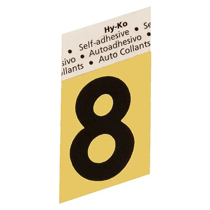 Hy-Ko™ 1.5″ Gold Aluminum Number 8 (10 pcs.)