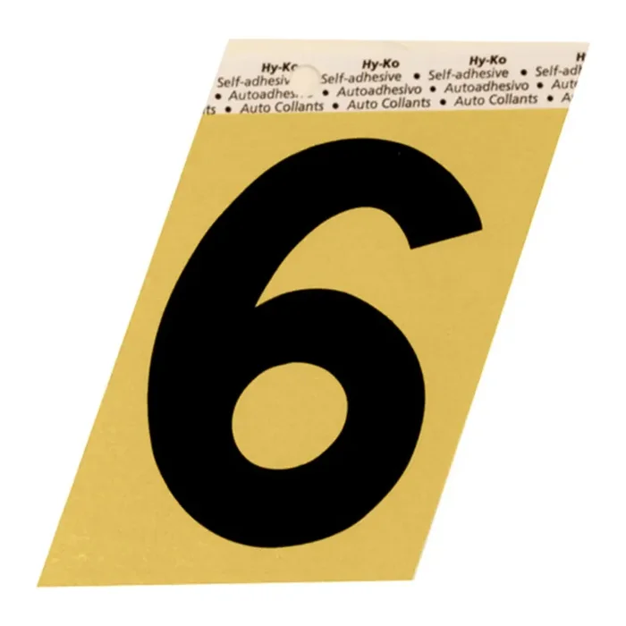 Hy-Ko™ 3.5″ Gold Aluminum Number 6 (10 pcs.)