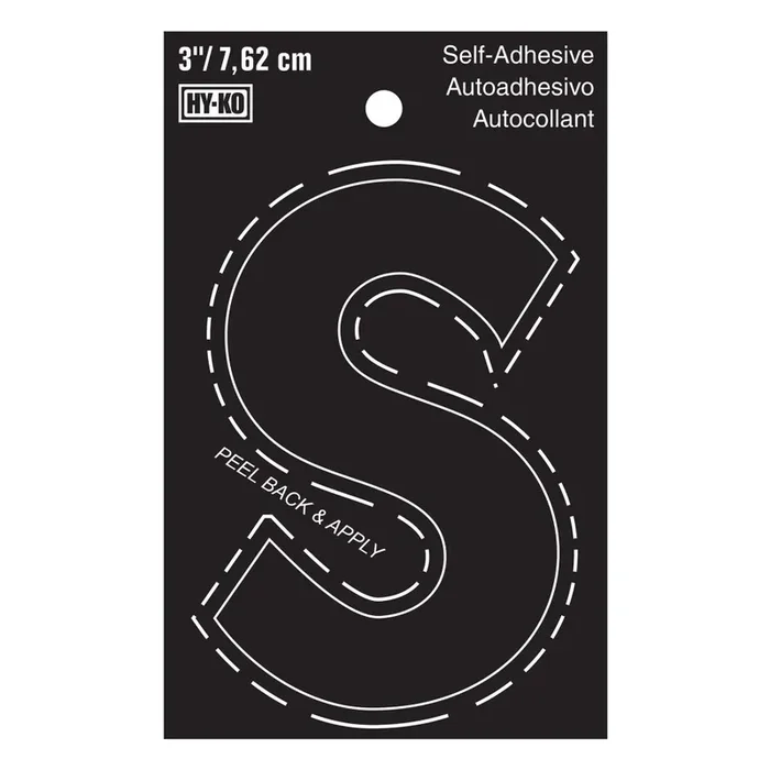 Hy-Ko™ 3″ Black Vinyl Letter S (10 pcs.)