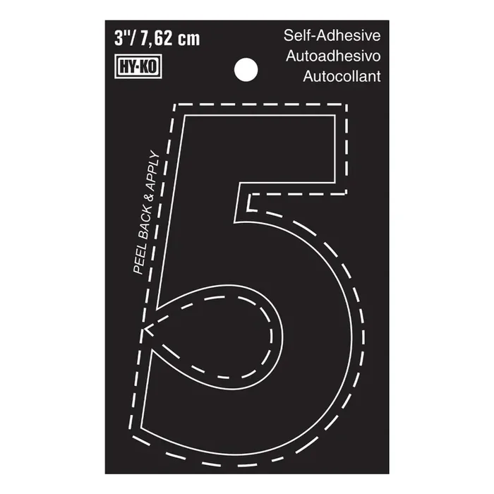 Hy-Ko™ 3″ Black Vinyl Number 5 (10 pcs.)