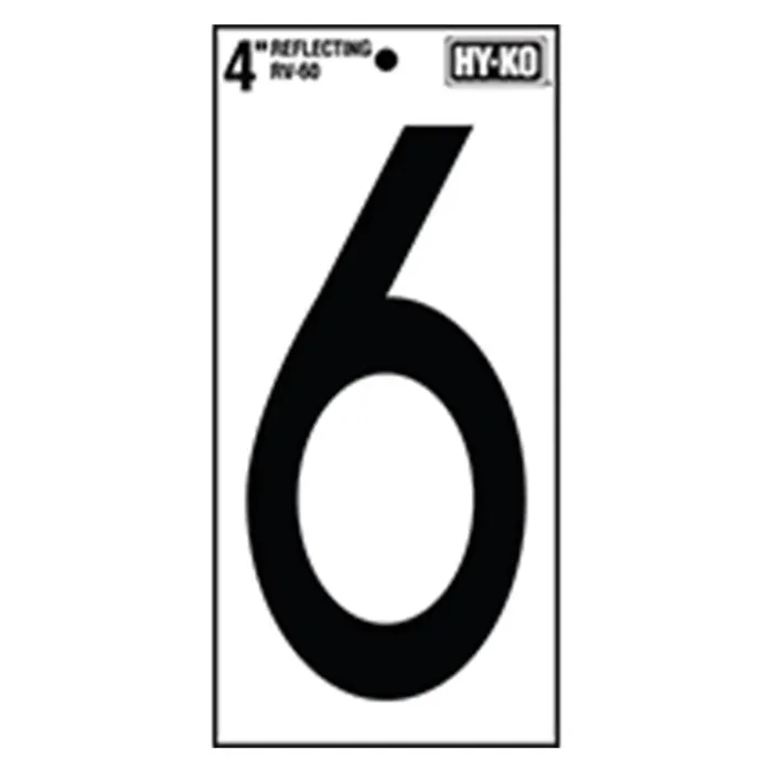 Hy-Ko™ 4″ Reflective Number 6 (10 pcs.)