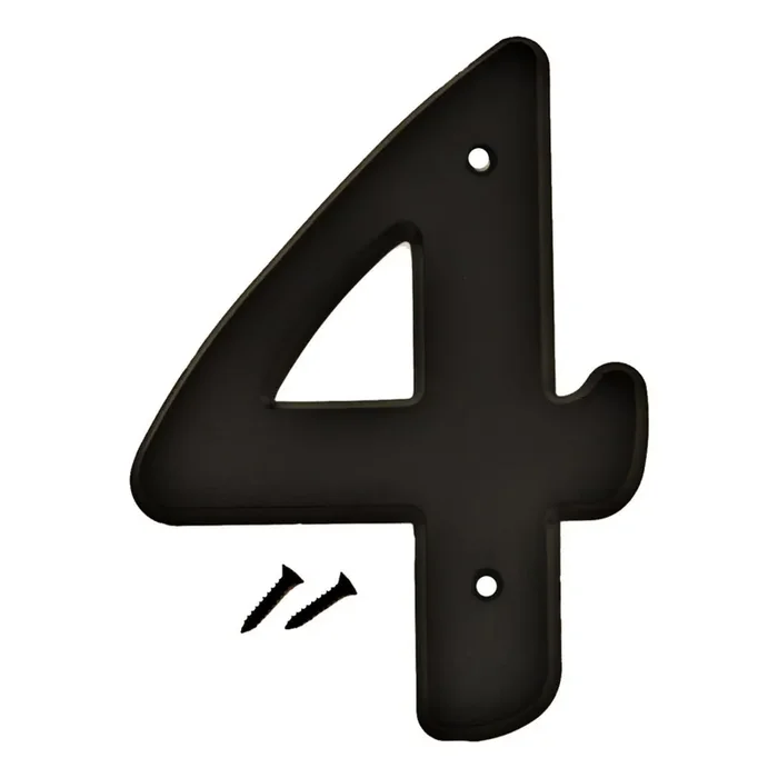 Hy-Ko™ 6″ Black Plastic Number 4 (5 pcs.)