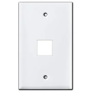 IBM Type 1×1 Square Data Connector Jack Switch Plate – White