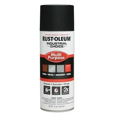 Industrial Choice 1600 System Enamel Aerosols, 12 oz, Semi-Flat Black