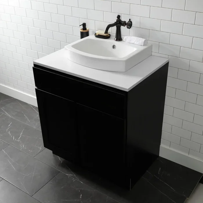 Inflection 20″ Ceramic Console Sink by Kingston Brass – White