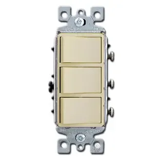 Ivory Combo Three Decora Rocker Light Switches