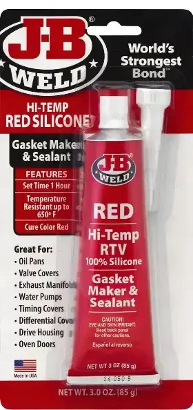 J-B WELD RED HI-TEMP SILICONE RTV SEALANT 3 OZ