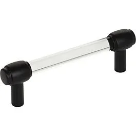 Jeffrey Alexander Carmen Collection 3-3/4″ (96mm) Center to Center, 4-3/4″ (121mm) Overall Length Matte Black Cabinet Pull/Handle