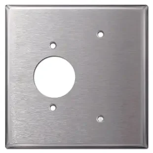 Jumbo 1.62‘‘ Locking Twist Outlet + Blank Plate – Stainless Steel