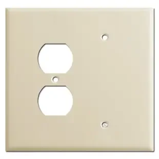 Jumbo 1 Blank 1 Electrical Receptacle Cover – Ivory