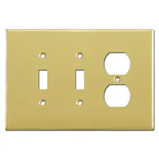 Jumbo 1 Duplex 2 Toggle Light Switch Plate – Polished Brass