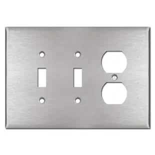 Jumbo 2 Toggle 1 Outlet Wall Plate – Spec Grade Stainless Steel
