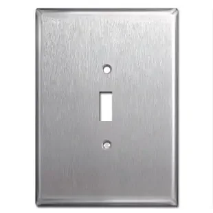Jumbo 6.38″ Oversized 1 Toggle Switch Plate – Satin Stainless Steel