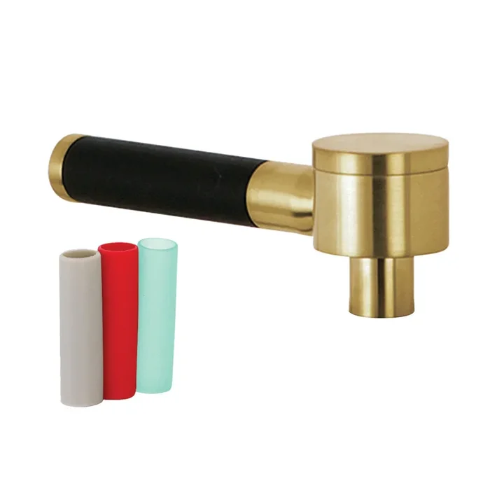 Kaiser Brass Lever Handle with Neoprene Sleeve, Brushed Brass | Kingston Brass