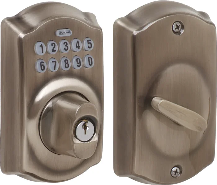 Keypad Deadbolt Camelot by Schlage – Grade 2, Antique Pewter Finish