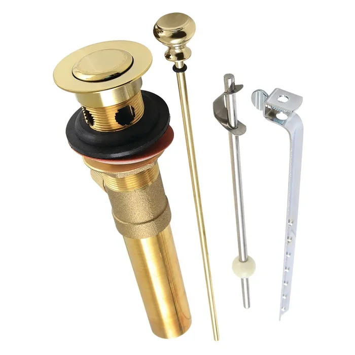 Kingston Brass Pop-Up Drain with Overflow, 22 Gauge, Polished Brass
