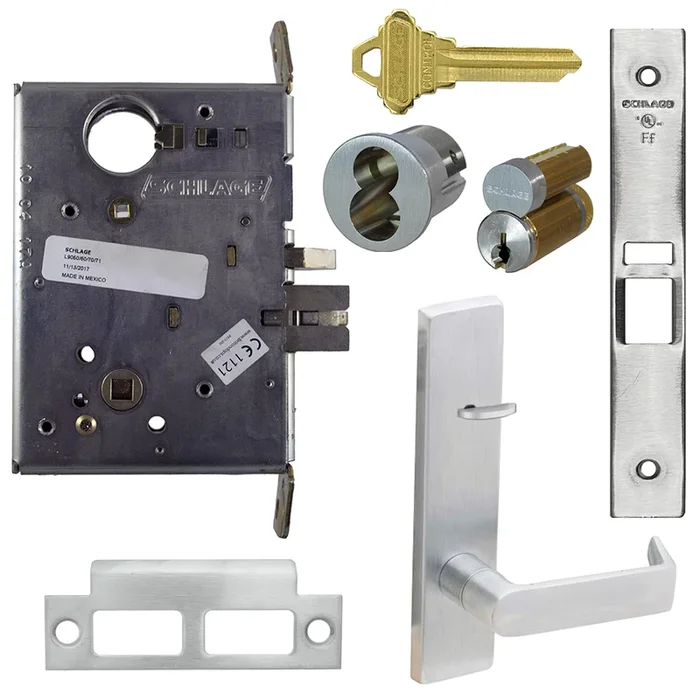 KIT – 06N Entry/Office Mortise Lock, Full Size IC Core, Satin Chrome