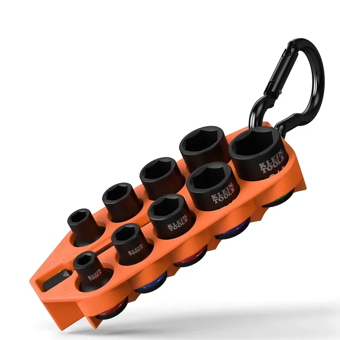 KLEIN TOOLS Grab-And-Go Impact Socket Set, SAE, 10-Piece 33809
