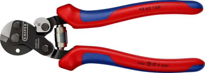 KNIPEX KNIPEX 95 62 160 Wire Rope Cutter also for high-strength wire rope with multi-component grips burnished 160 mm