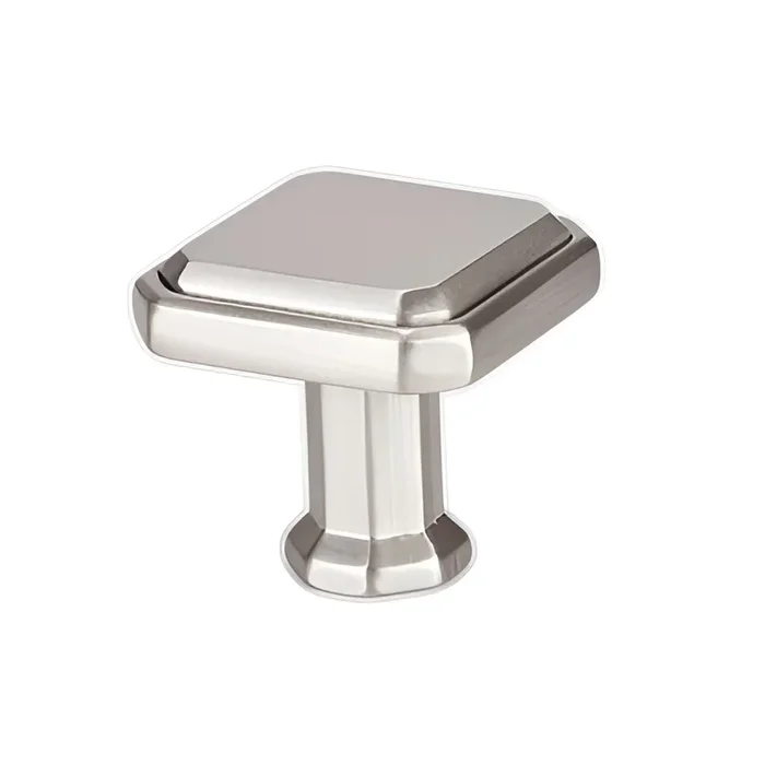 Knob 1-3/16sq Harmony Brushed Nickel by BERENSON | Cabinet Hardware