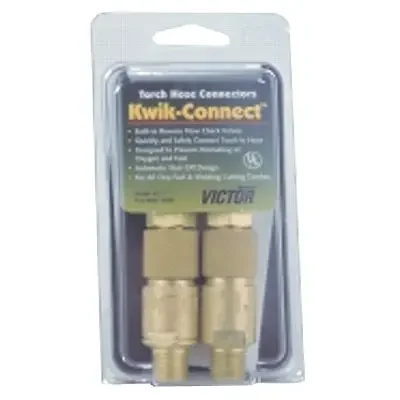 Kwik-Connect Torch Plain Pak, Brass, Any Fuel Gas, Oxygen, 9/16 in-18 R and L