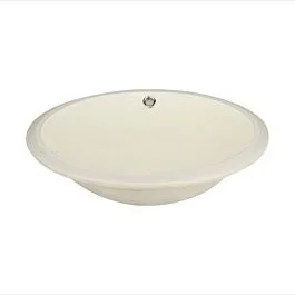 Ladle Shaped Undermount Bathroom Vanity Sink, 17” Diameter x 7”, Bisque Porcelain