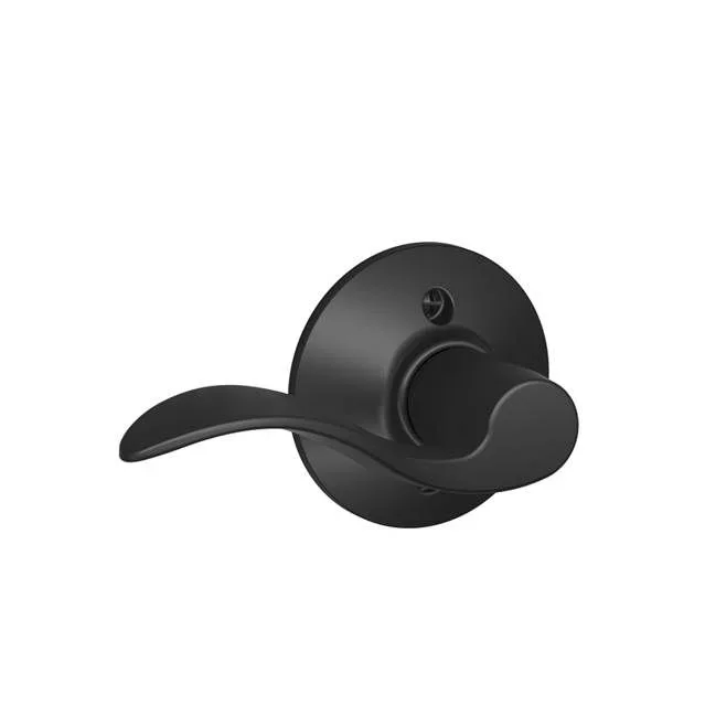 Left Hand Accent Lever Interior Active Trim with 12326 Latch and 10269 Strikes – Matte Black Finish by Schlage Residential