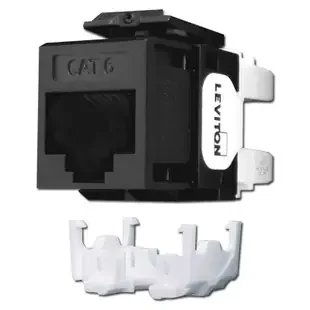 Leviton Black Cat 6+ Ethernet Jack for QuickPort Frames