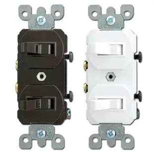 Leviton Duplex Horizontal Toggle Light Switches Single Pole 5224