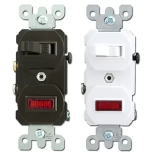 Leviton Duplex Toggle Switch & Pilot Light Combo Devices 5226