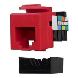 Leviton Red Phone Jack RJ11 USOC for QuickPort Frames