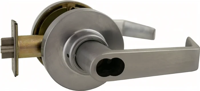 LFIC Medeco 6 Pin Institution Clutched Lever Lockset – Grade 1 Satin Chrome