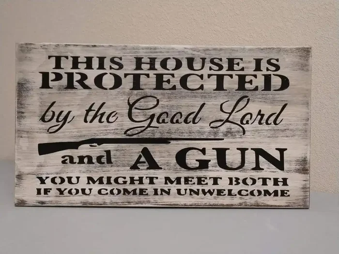 Liberty Home “This House Is Protected” Gun Concealment Wall Art