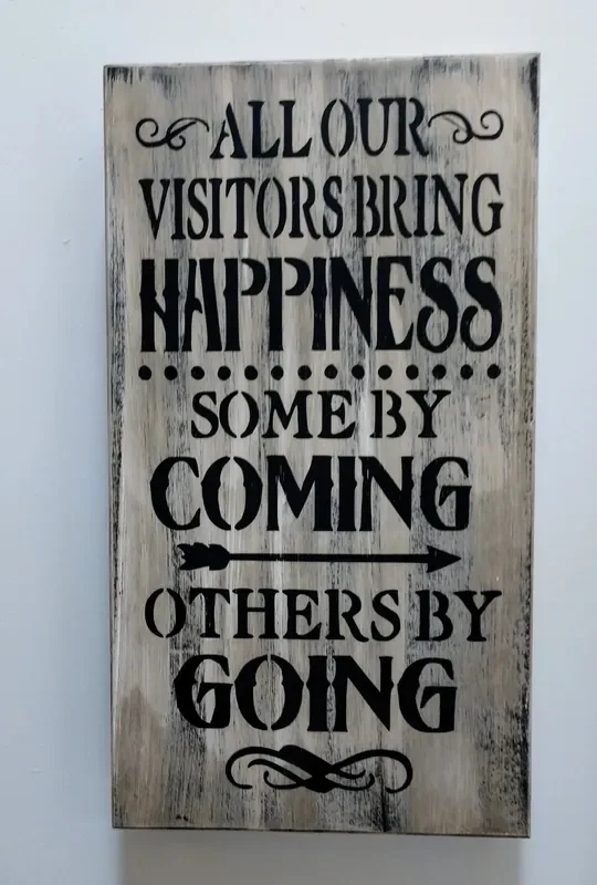 Liberty Home “Visitors Bring Happiness” Mini Gun Concealment Wall Art Box