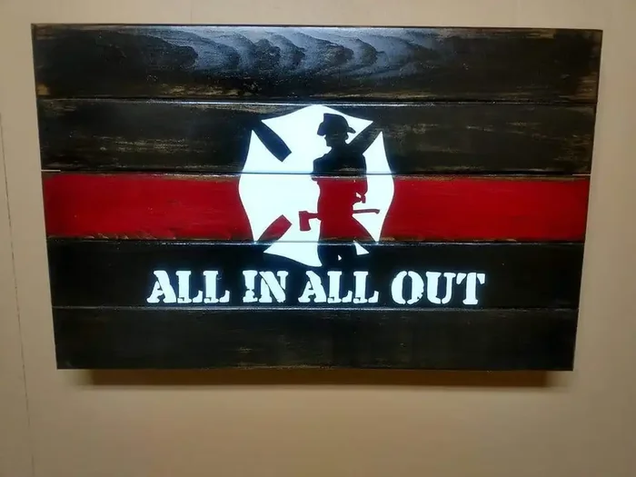 Liberty Home “All In All Out” Thin Red Line Concealment Wall Art