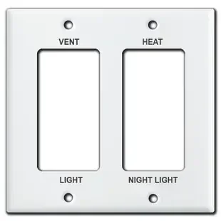 Light Vent Heat Night Light 2-Rocker 4-Switch Covers for NuTone