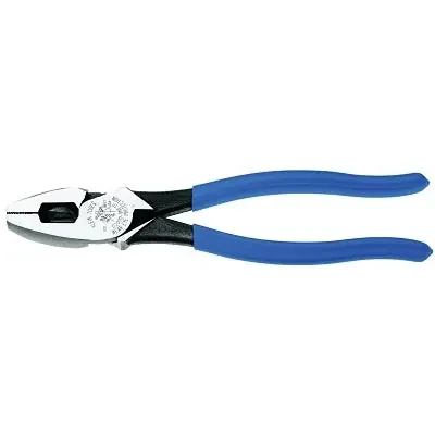 Lineman‘s High-Leverage Pliers, 9.33 in OAL, 0.781 in Side Cutting Length, Plastic-Dipped Handles