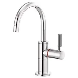 LITZE Instant Hot Faucet with Arc Spout and Knurled Handle, Polished Chrome