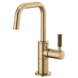 LITZE Instant Hot Faucet with Square Spout and Knurled Handle, Luxe Gold