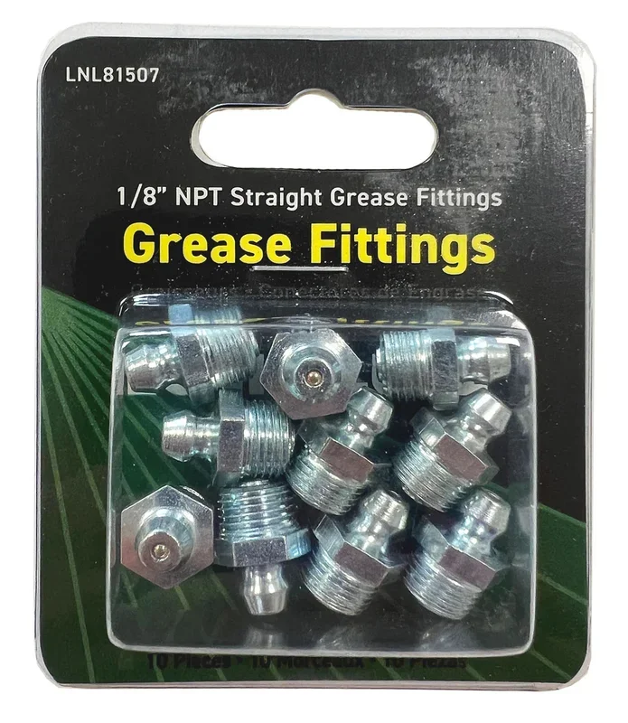 LOCKNLUBE Grease Fittings – 1/8″ NPT Straight, 10-PACK