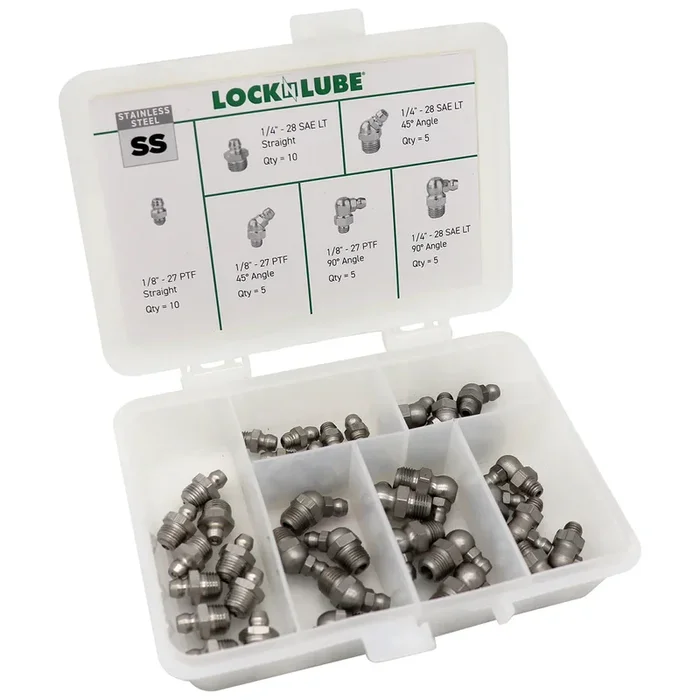 LOCKNLUBE Stainless Steel Grease Fittings Set – SAE