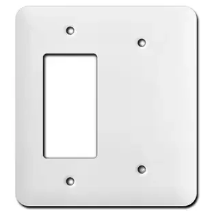 Long Single Blank Single Rocker Wall Cover Plates – White