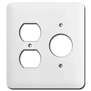 Long Single Round Outlet Duplex Receptacle Wall Plates – White
